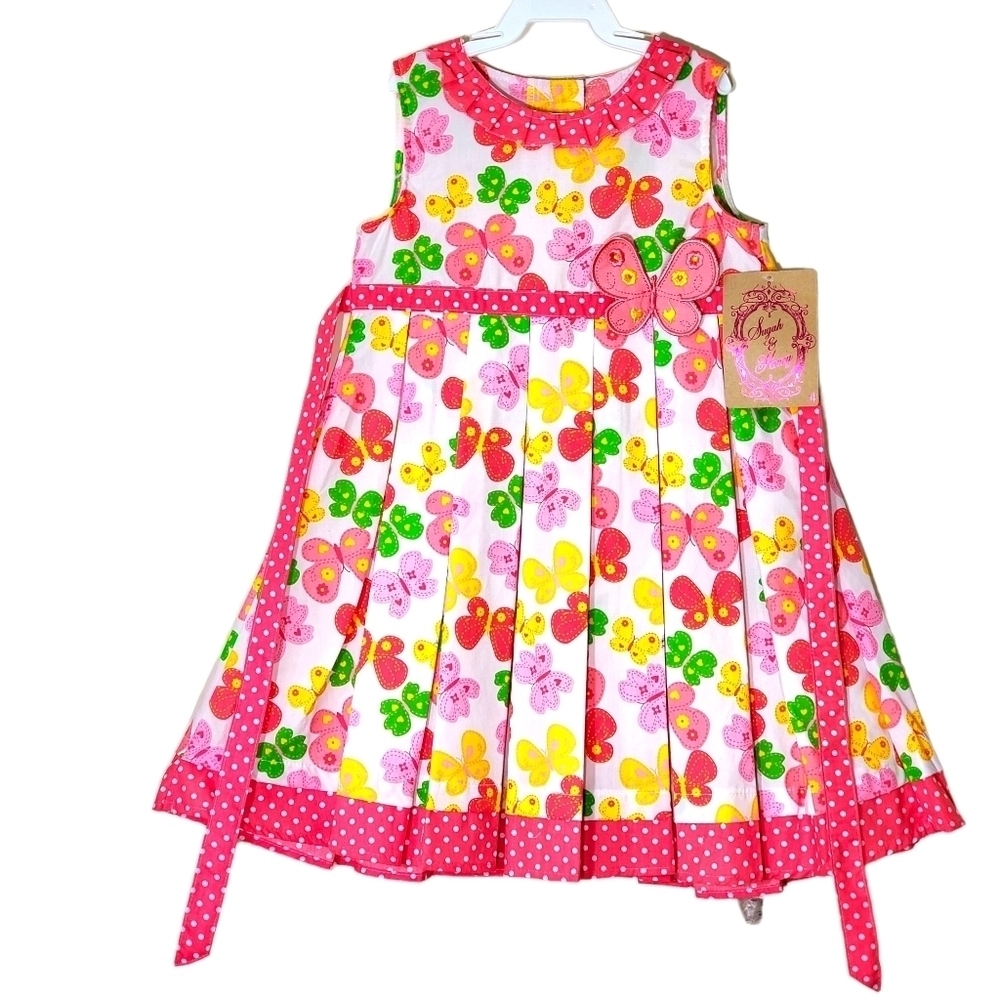 Sugah & Honey Butterfly Spot Sun Dress With Applique 4T